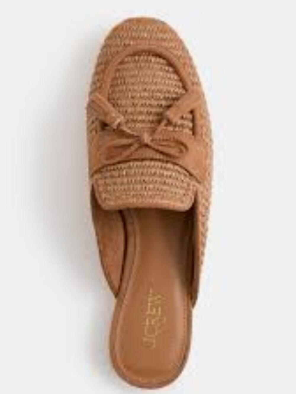 J. Crew Factory Chloe Faux Raffia Tasseled Mules - Cedarwood Raffia